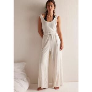 NEW! Free People 'Wait A Minute' Jumpsuit in OATMEAL COMBO (L)